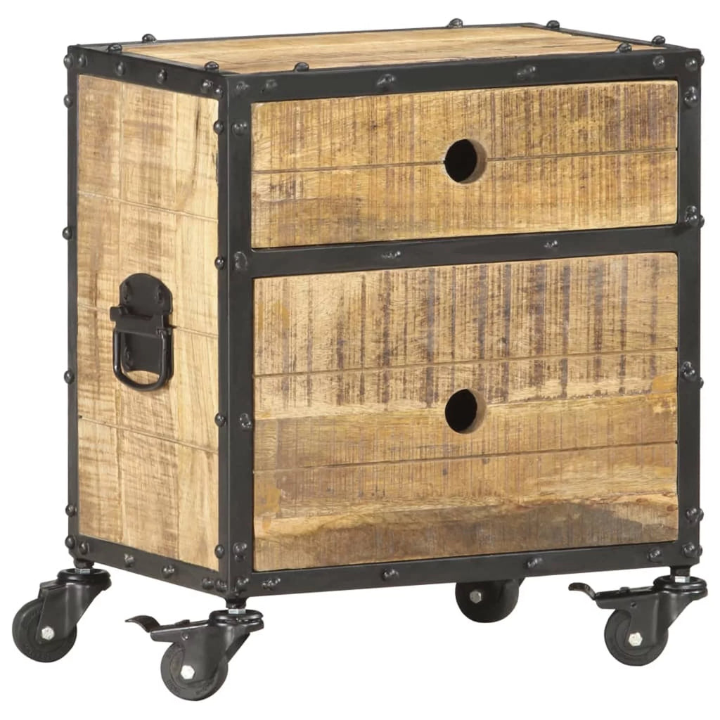 Rough Mango Wood Bedside Cabinet U770
