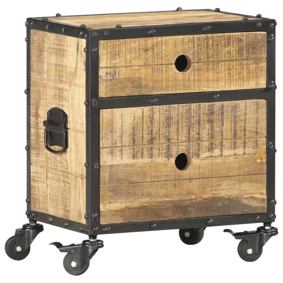 Rough Mango Wood Bedside Cabinet U770