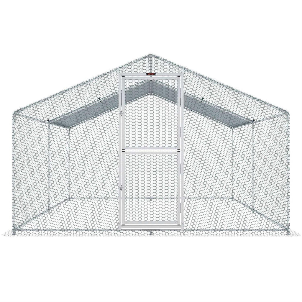 Large Metal Chicken Coop with Run and Waterproof Cover M74687