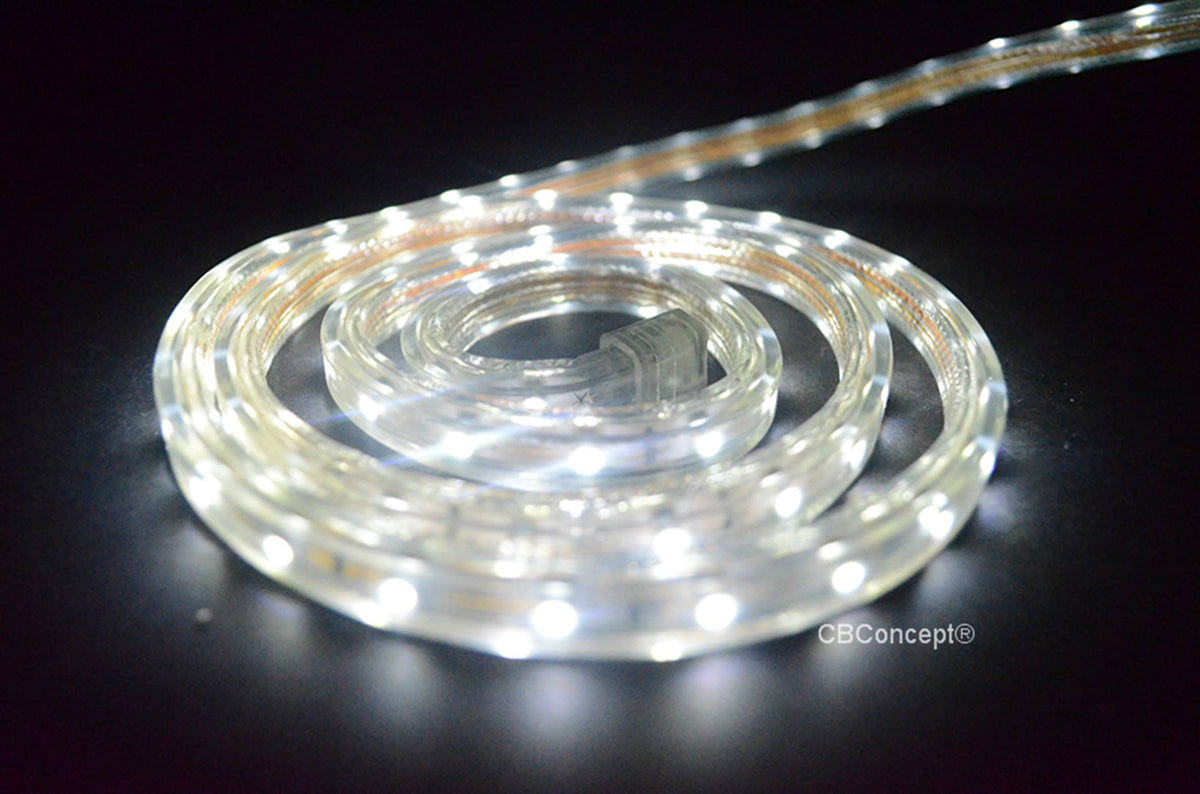 164 Feet 18000 Lumen 6000K Pure White Dimmable 120V AC Flexible Flat LED Strip Rope Light U65739