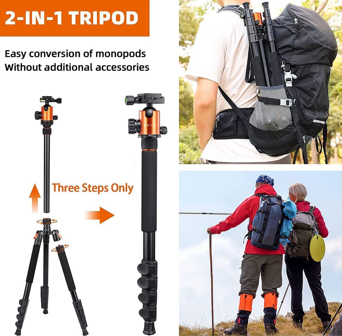 82 inches Aluminum Tripod with 360 Degree Ball Head, Pack of 2 X884