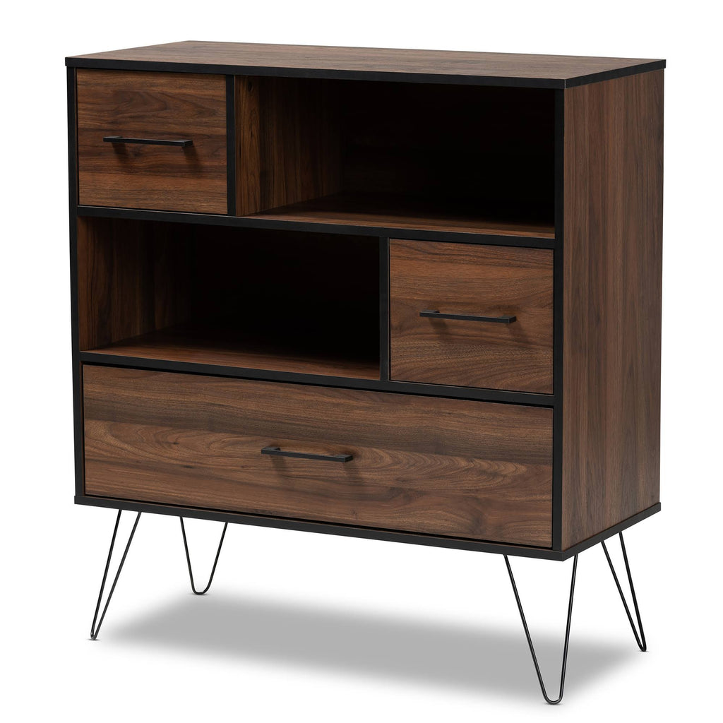 Walnut Brown 1-Drawer Wood Bookcase J810241