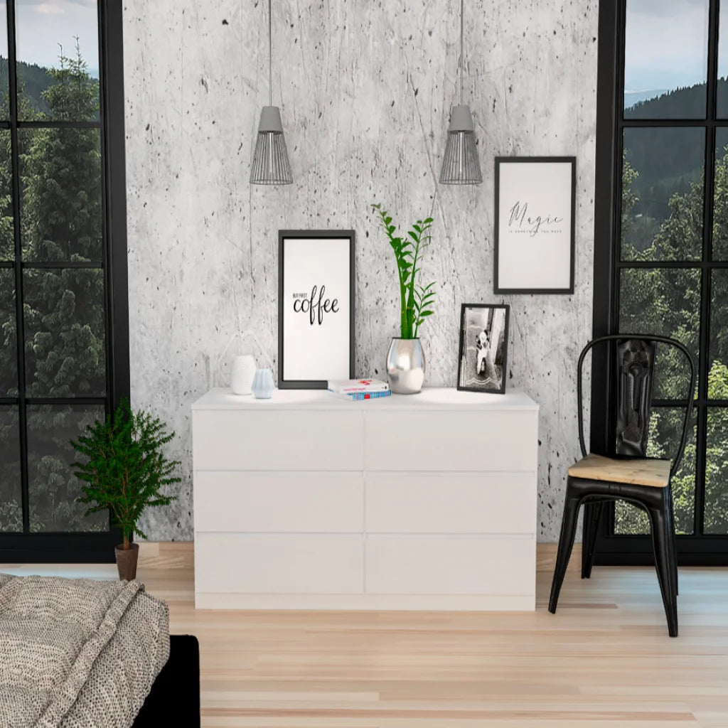 6 Drawer Double Dresser Light Gray J755705