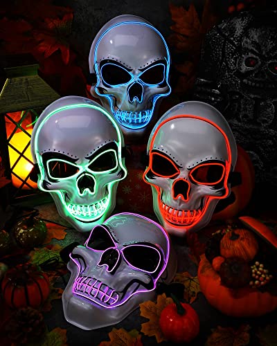 4 Pcs LED Light up Skull Mask E67281