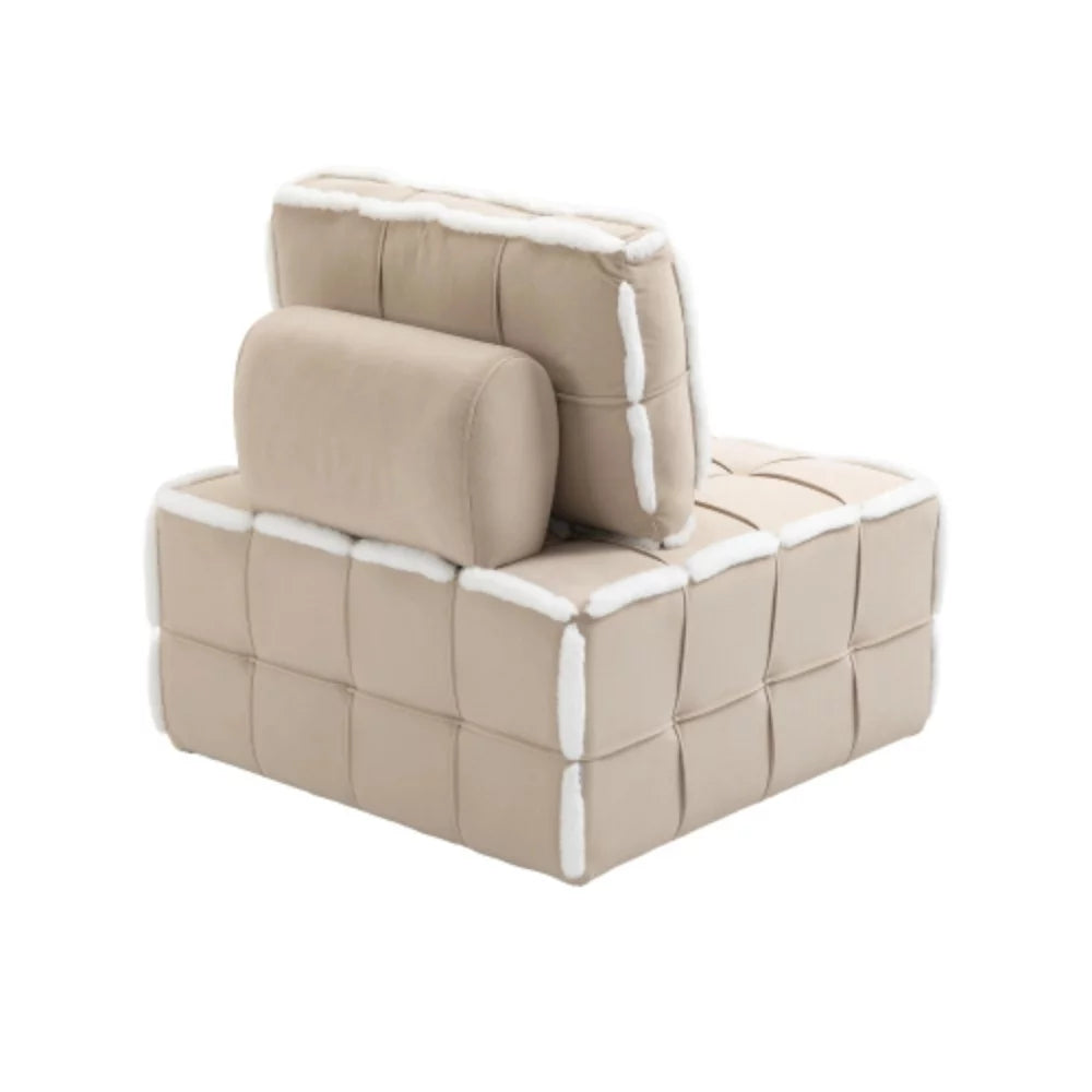 Beige Upholstered Armless Accent Sofa Chair C762