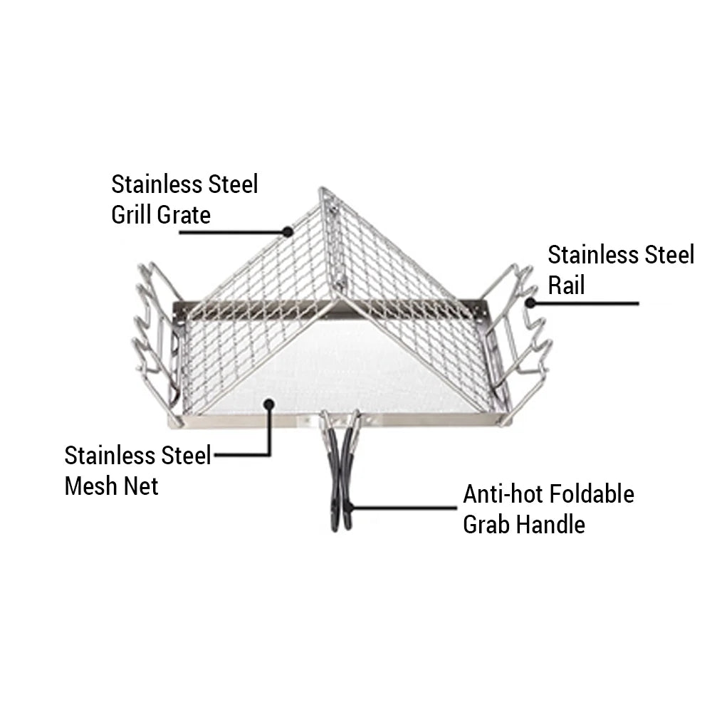 Stainless Steel Folding Camp Stove Toaster Rack J998
