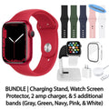 Red 45 mm Aluminum Case Smartwatch with Sport Band C34122