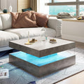 2 Tier Square LED Coffee Table with 16 RGB Lights P4501