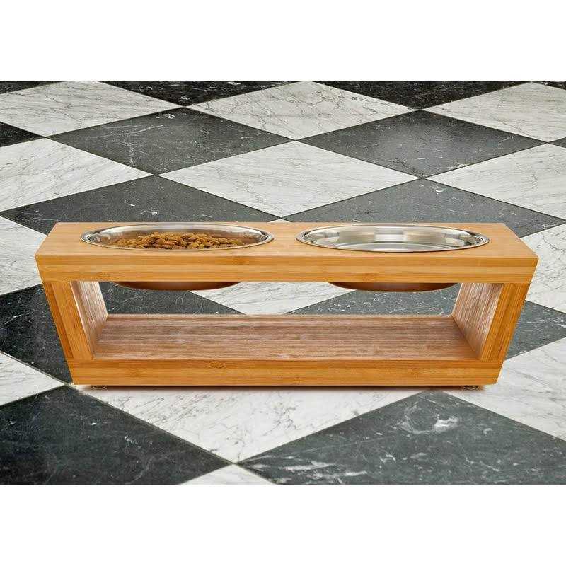 Elevated Dog Bowl Stand with 4 Stainless Steel Bowls F234