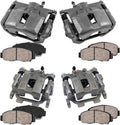 Front + Rear 4 Premium Grade Loaded Calipers with Ceramic Brake Pads Kit E99634