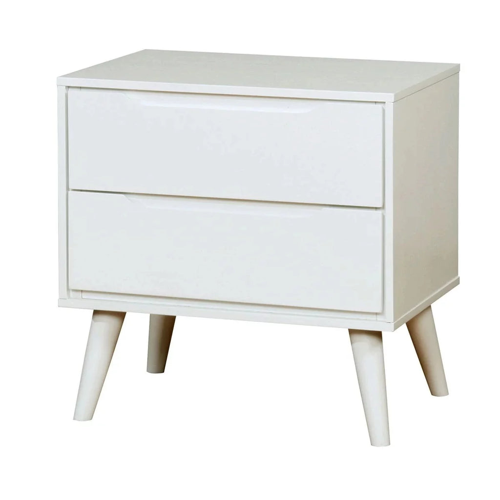 White Full Size Bed 2 Nightstands 3pc Bedroom Furniture Set Z623