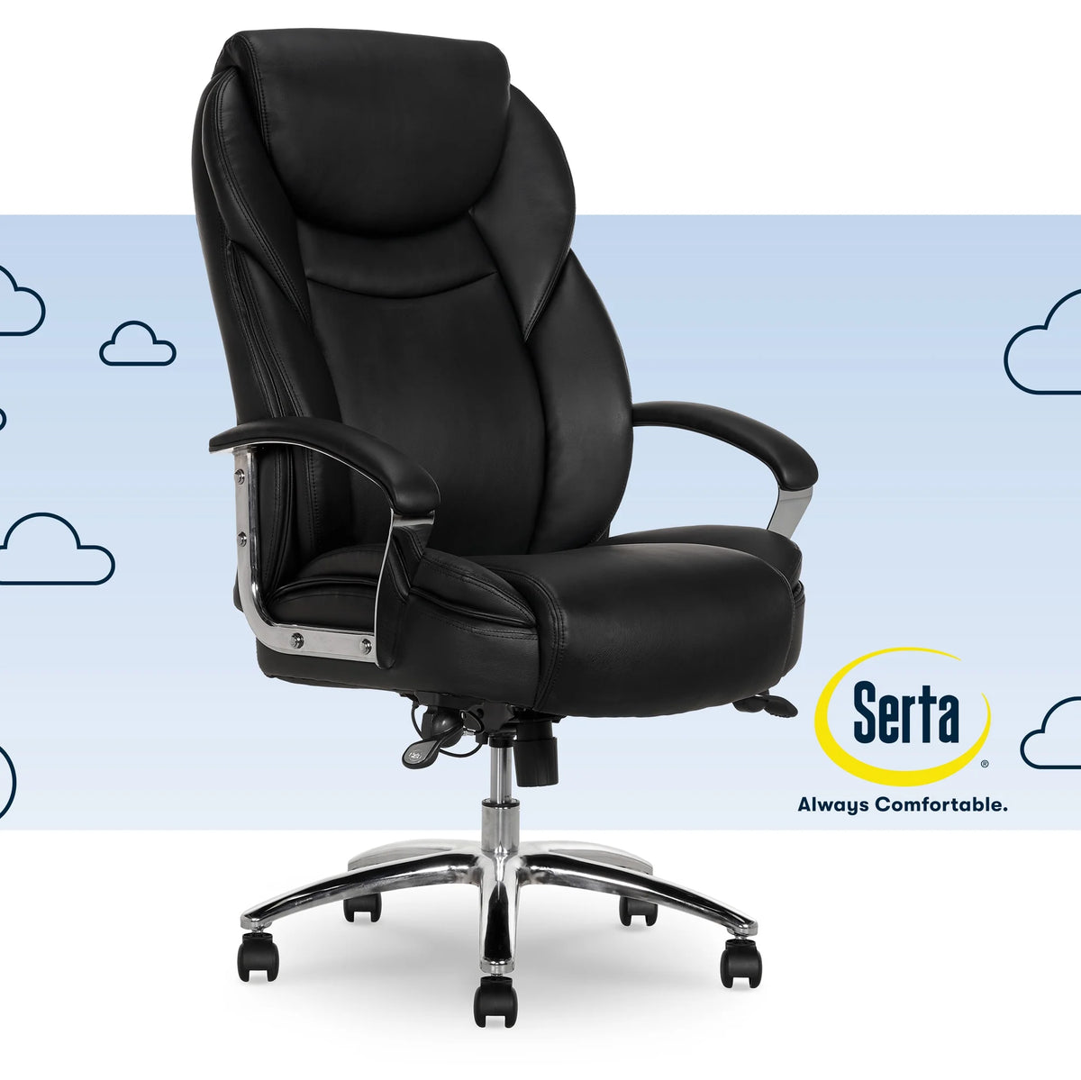 Black Bonded Leather Big & Tall Office Chair O86911