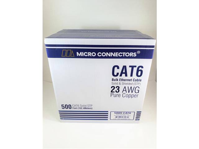 500ft Solid Shielded Cat6 Bulk Ethernet Cable Blue O471063