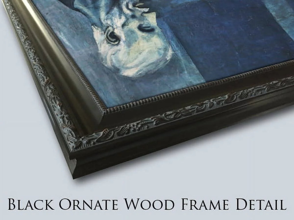 Black Ornate Wood Framed Canvas Art N3875