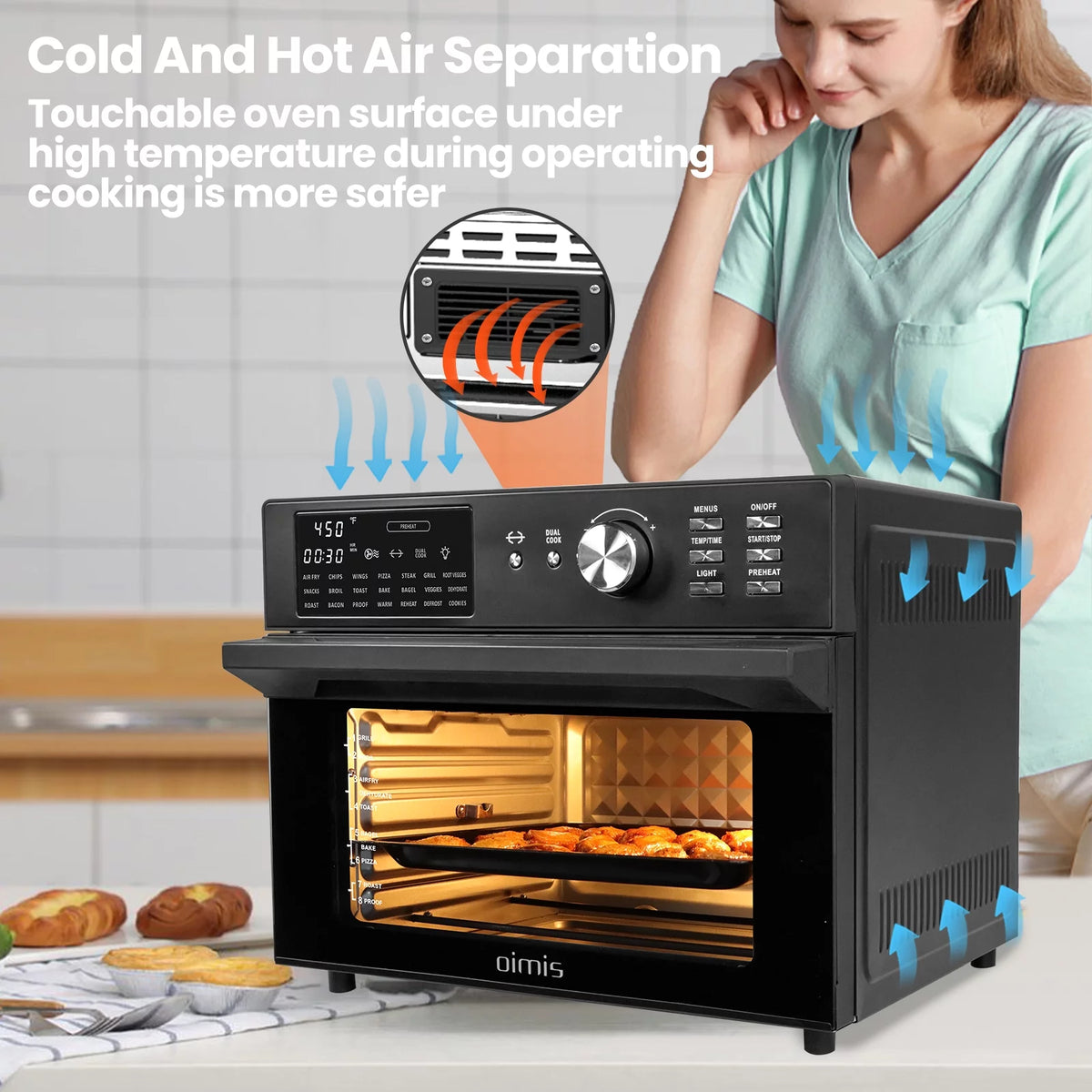 32QT 21 in 1 Air Fryer Toaster Oven Stainless Steel S56675