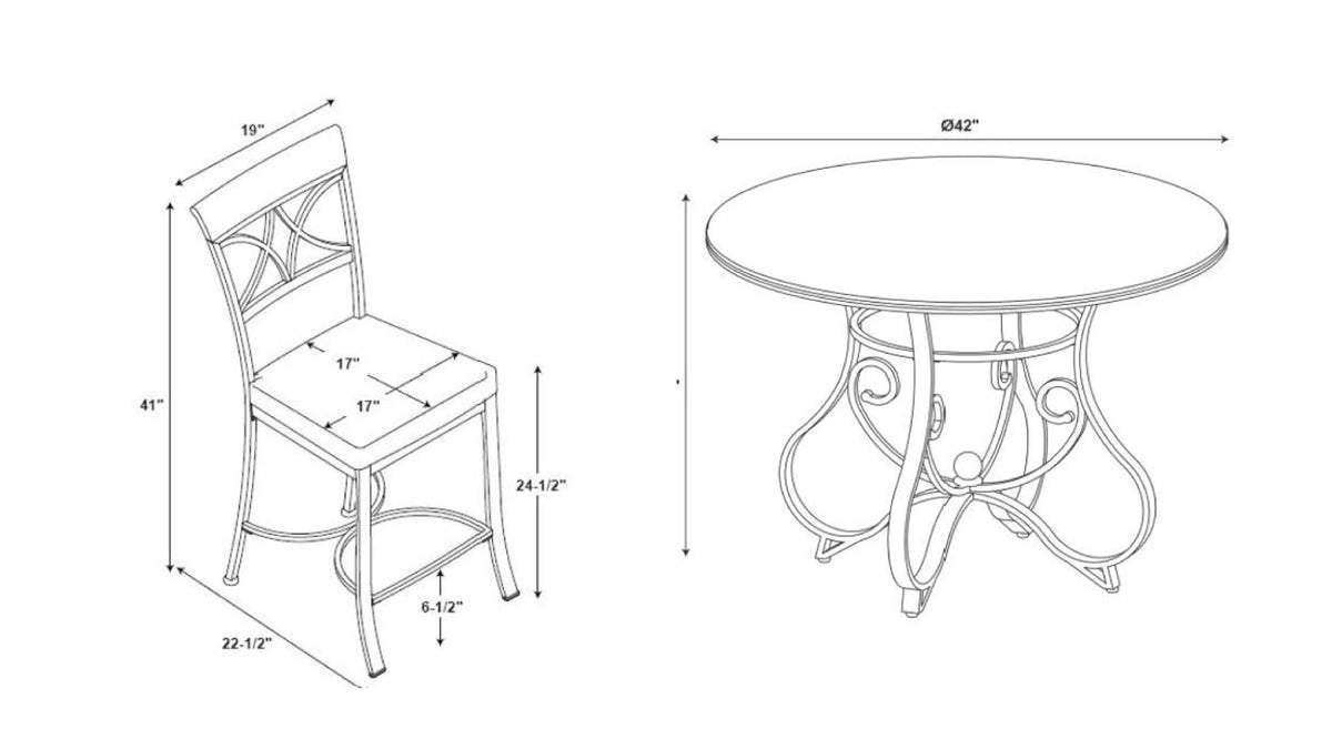 5 Piece Counter Height Dining Set B4661