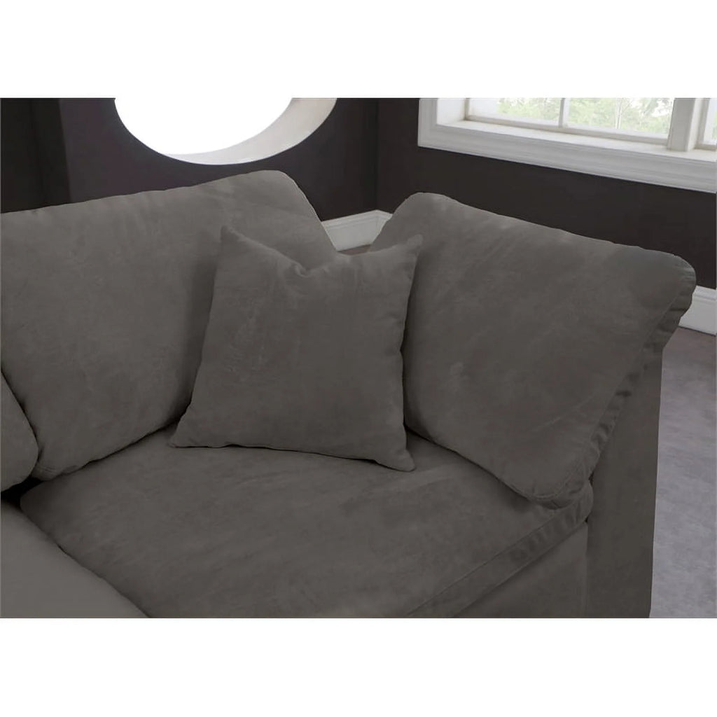 Gray Velvet Down Filled Modular Sectional Sofa E712