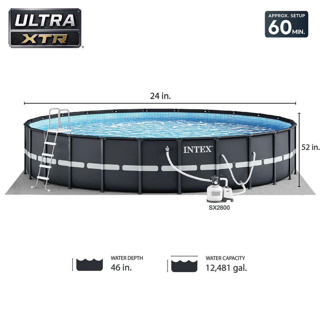 24 Feet by 52 Inch Above Ground Swimming Pool Set A929