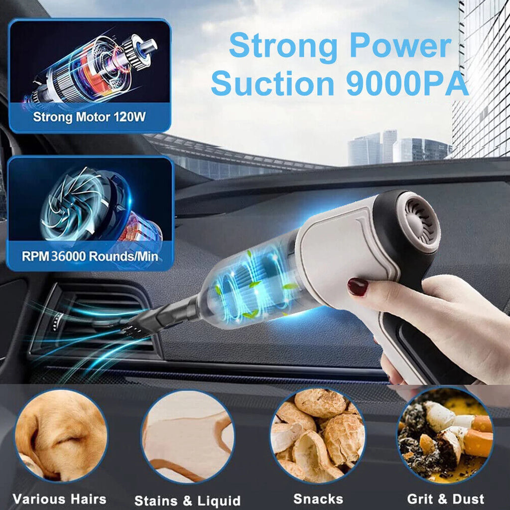 9000Pa 120W Wet and Dry Handheld Car Vacuum Cleaner W66859
