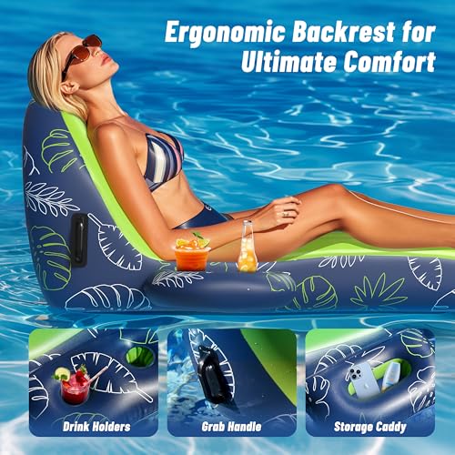 Inflatable Pool Lounger Float with Cup Holder K59383