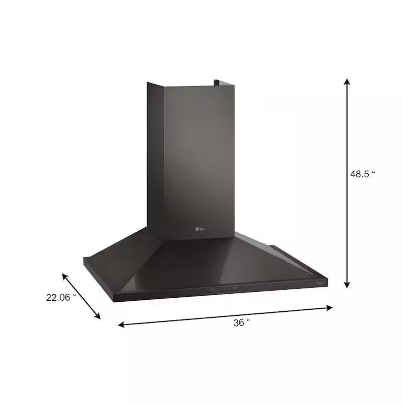 36 in. Smart Wall Mount Range Hood Black Stainless Steel Y3401