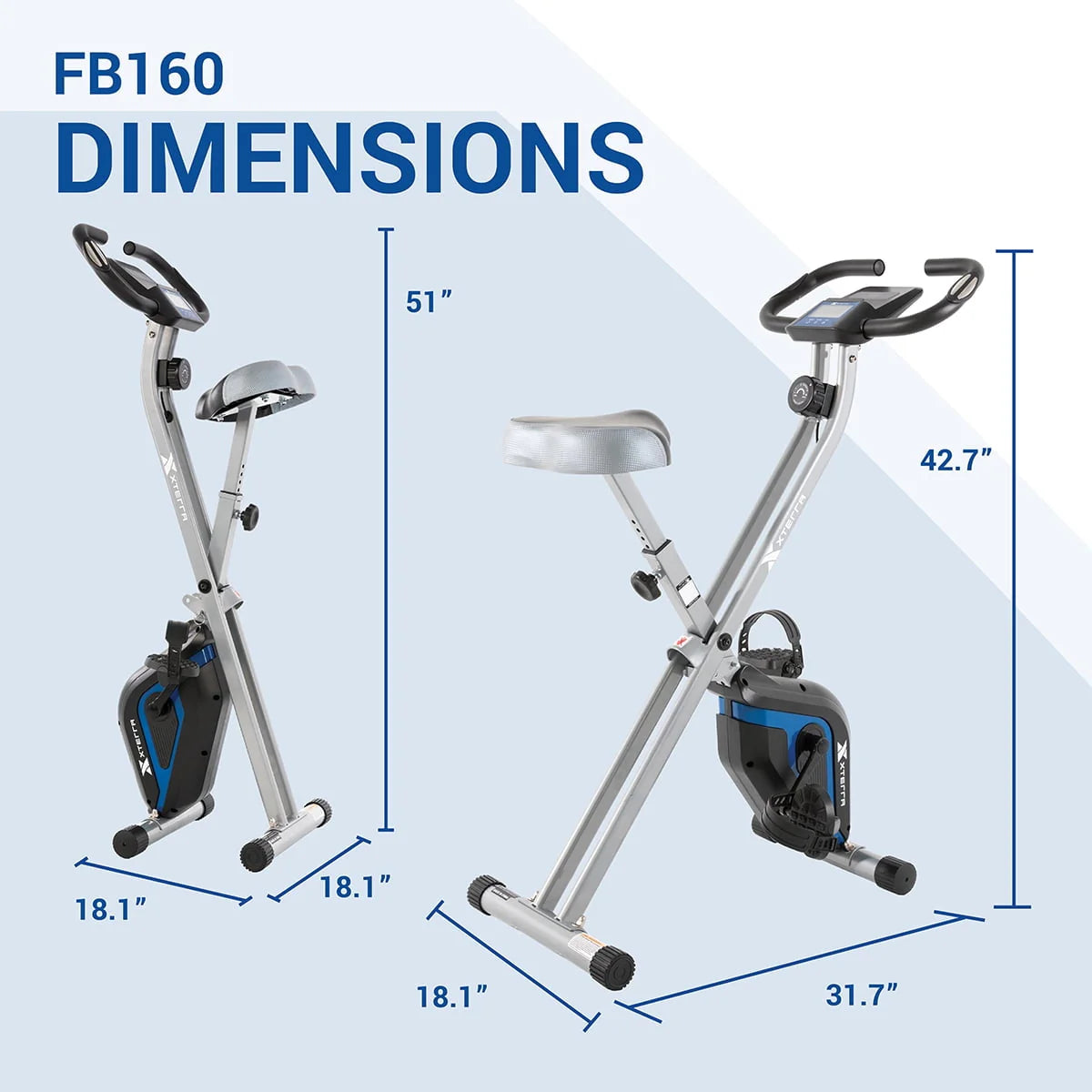 Compact Folding Stationary Bike with Padded Seat T3935