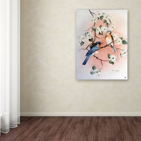 Bluebirds and Dogwood Canvas Art V4649