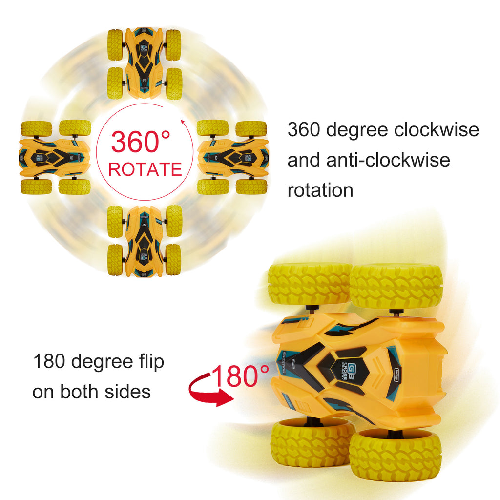 Friction Powered Car Toys, Push and Go Toy Cars for Toddlers, Double-sided Stunt Flip Inertia Car, Pull Back Cars Set K2897