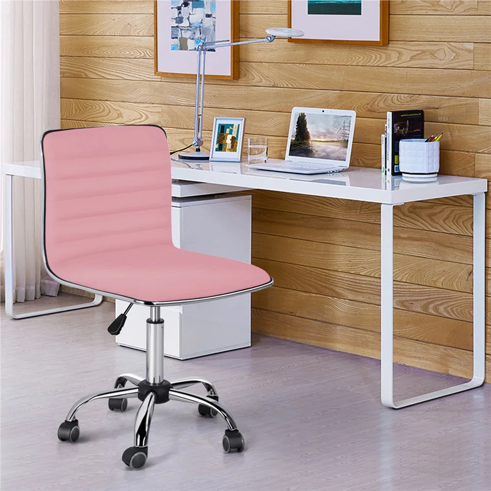 Pink Swivel Task Chair with Adjustable Height U4693