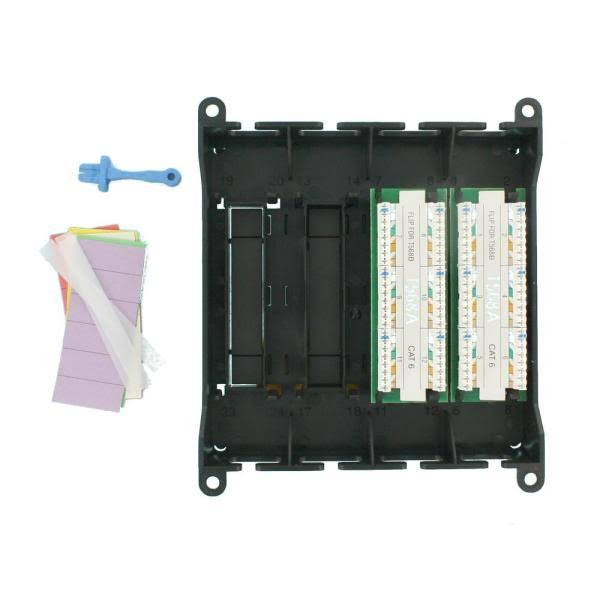 Patch Panel - CAT 6 - RJ-45 X 12 - Black ABS plastic - 12 ports B25082