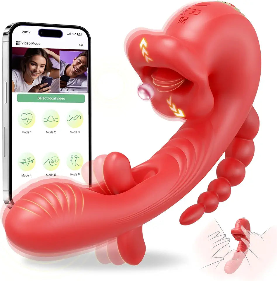Vibrator Adult Sex Toys Women - Rose Sex Toy, Thrusting Dildo Vibrators Female Vibrator, 9 Flapping&Vibrating&Clitoral Stimulator Mode, Adult Toys Sexual Pleasure Tools for Women Sex Novelties U411