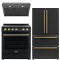 30 Electric Range, Range Hood and Refrigerator in Black M823057