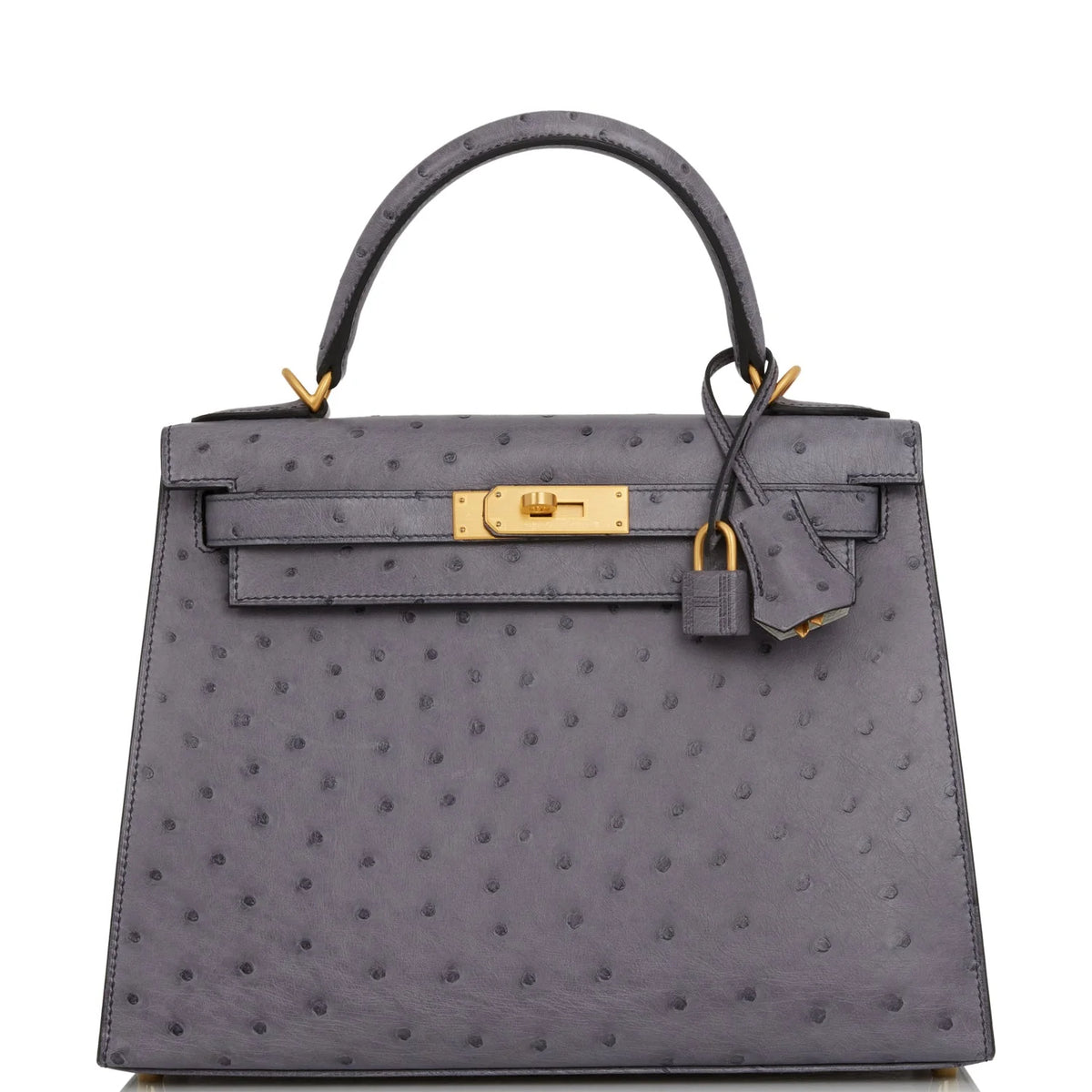 Gris Agate and Gris Perle Ostrich Bag R815